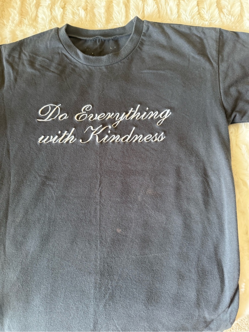 Kids Navy Short Sleeve Tee with 'Do Everything with Kindness' Script